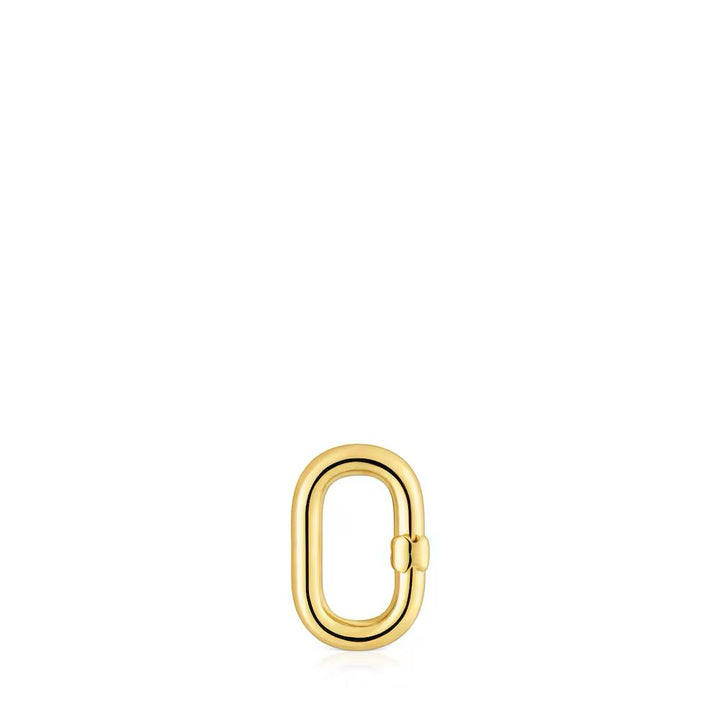 Argolla pequeña on baño de oro 18 KT sobre plata.  Hold Oval
