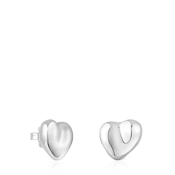 Aretes de plata motivo corazón. TABIT