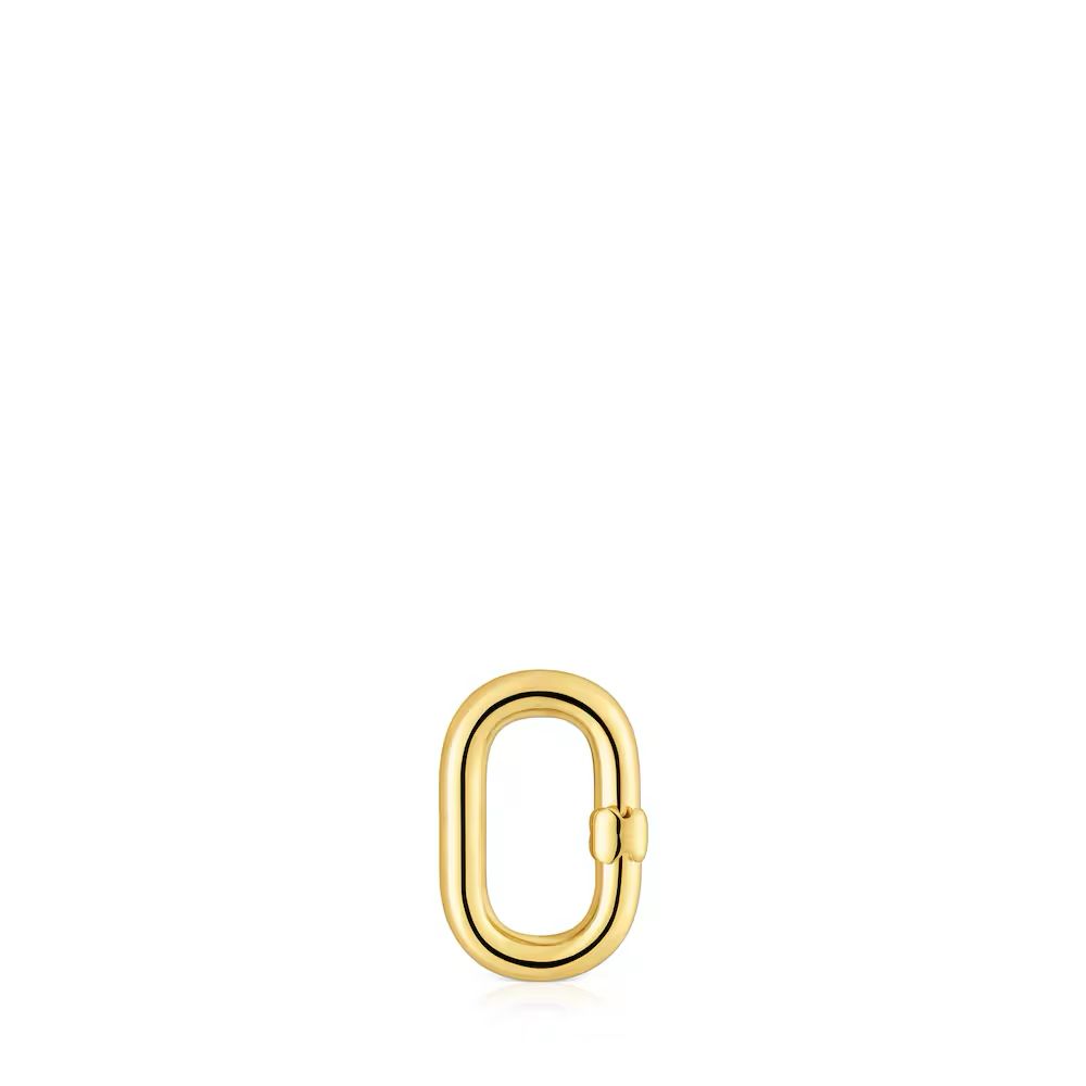 Argolla pequeña on baño de oro 18 KT sobre plata.  Hold Oval
