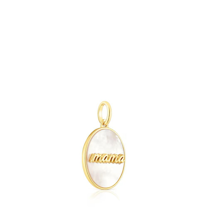 Dije medalla mamá con baño de oro